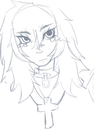 Personal work (stylized headshot sketch)